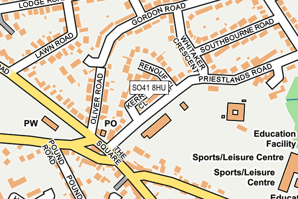 SO41 8HU map - OS OpenMap – Local (Ordnance Survey)