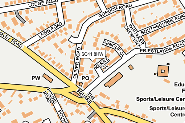 SO41 8HW map - OS OpenMap – Local (Ordnance Survey)