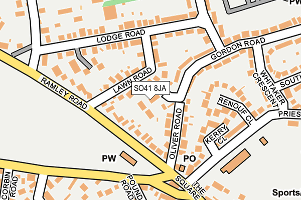 SO41 8JA map - OS OpenMap – Local (Ordnance Survey)