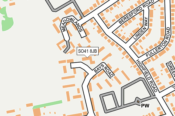 SO41 8JB map - OS OpenMap – Local (Ordnance Survey)