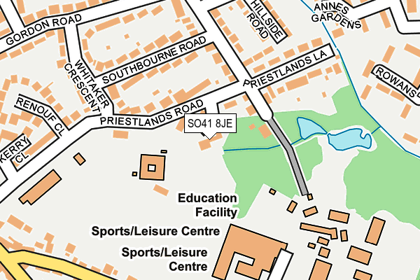 SO41 8JE map - OS OpenMap – Local (Ordnance Survey)