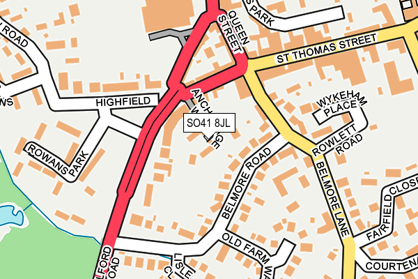 SO41 8JL map - OS OpenMap – Local (Ordnance Survey)