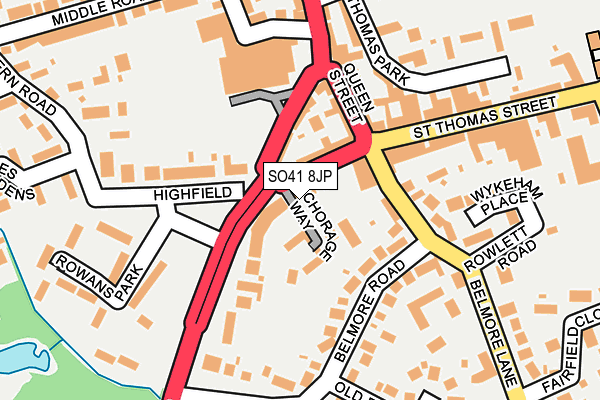 SO41 8JP map - OS OpenMap – Local (Ordnance Survey)