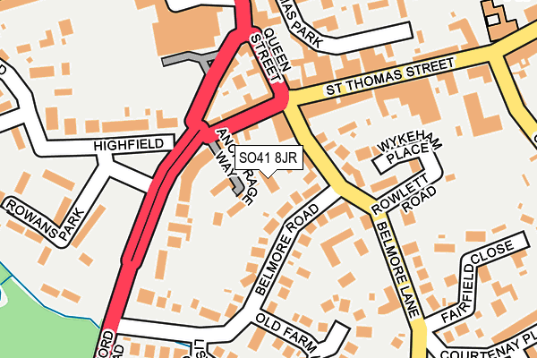 SO41 8JR map - OS OpenMap – Local (Ordnance Survey)