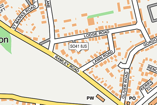 SO41 8JS map - OS OpenMap – Local (Ordnance Survey)