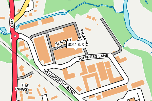 SO41 8JX map - OS OpenMap – Local (Ordnance Survey)