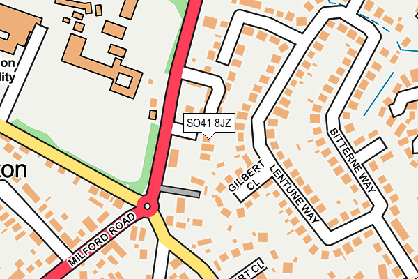 SO41 8JZ map - OS OpenMap – Local (Ordnance Survey)