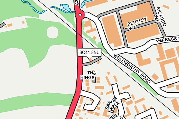 SO41 8NU map - OS OpenMap – Local (Ordnance Survey)