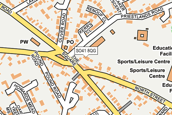SO41 8QG map - OS OpenMap – Local (Ordnance Survey)