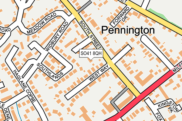 SO41 8QH map - OS OpenMap – Local (Ordnance Survey)