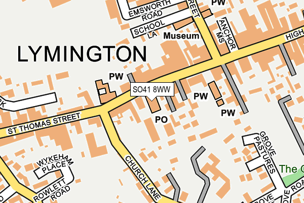 SO41 8WW map - OS OpenMap – Local (Ordnance Survey)