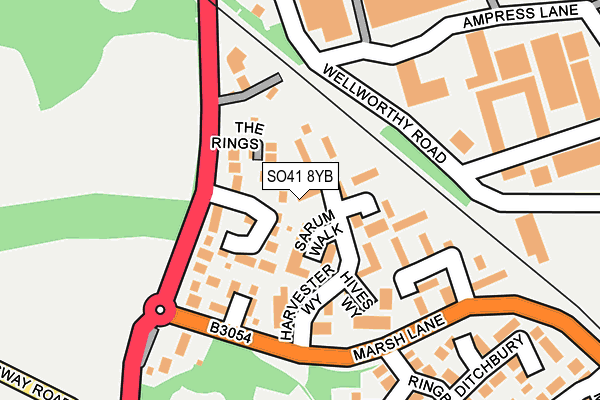 SO41 8YB map - OS OpenMap – Local (Ordnance Survey)