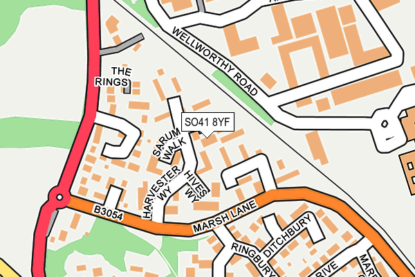 SO41 8YF map - OS OpenMap – Local (Ordnance Survey)