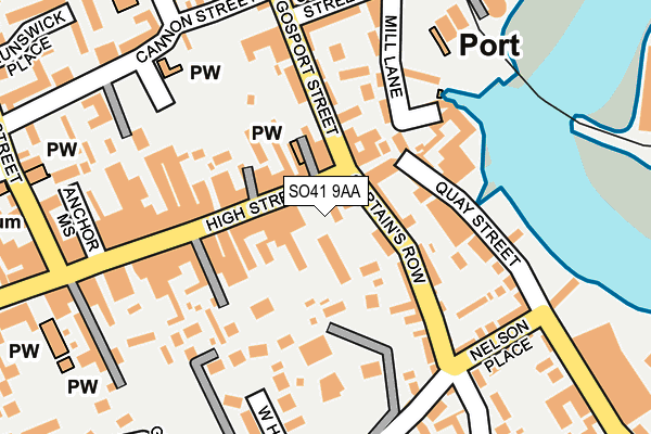 SO41 9AA map - OS OpenMap – Local (Ordnance Survey)
