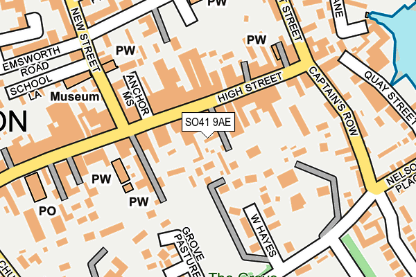 SO41 9AE map - OS OpenMap – Local (Ordnance Survey)