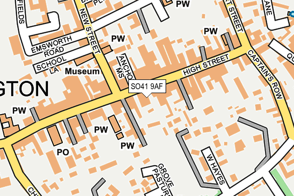 SO41 9AF map - OS OpenMap – Local (Ordnance Survey)