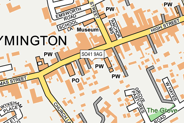 SO41 9AG map - OS OpenMap – Local (Ordnance Survey)