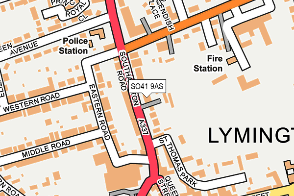 SO41 9AS map - OS OpenMap – Local (Ordnance Survey)