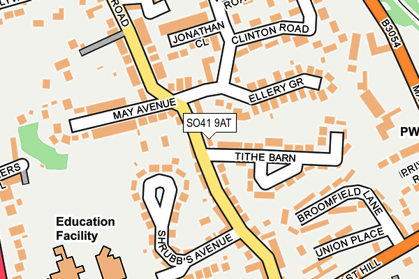 SO41 9AT map - OS OpenMap – Local (Ordnance Survey)