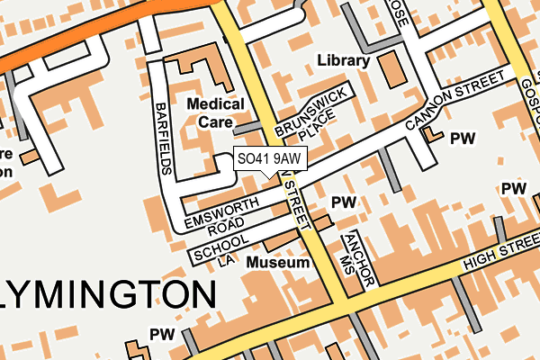 SO41 9AW map - OS OpenMap – Local (Ordnance Survey)