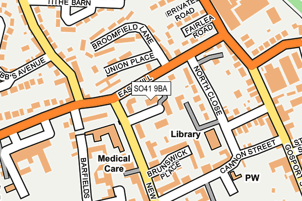 SO41 9BA map - OS OpenMap – Local (Ordnance Survey)