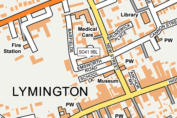 SO41 9BL map - OS OpenMap – Local (Ordnance Survey)