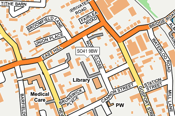 SO41 9BW map - OS OpenMap – Local (Ordnance Survey)