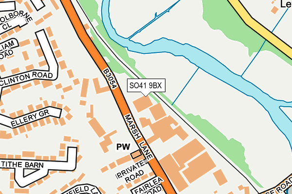 SO41 9BX map - OS OpenMap – Local (Ordnance Survey)