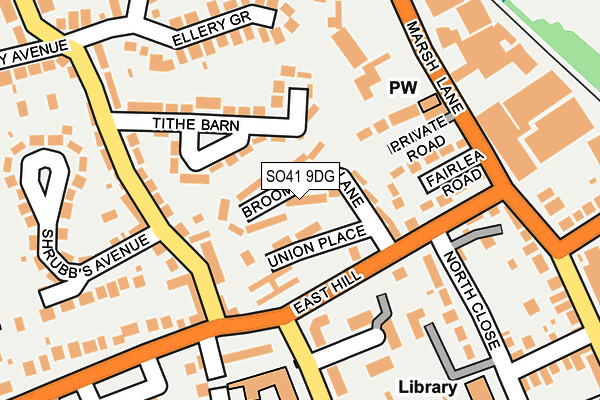 SO41 9DG map - OS OpenMap – Local (Ordnance Survey)