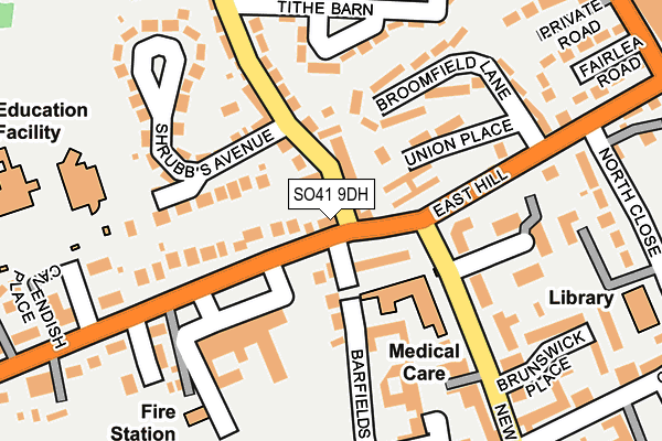 SO41 9DH map - OS OpenMap – Local (Ordnance Survey)