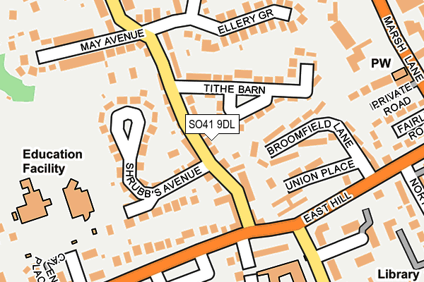 SO41 9DL map - OS OpenMap – Local (Ordnance Survey)