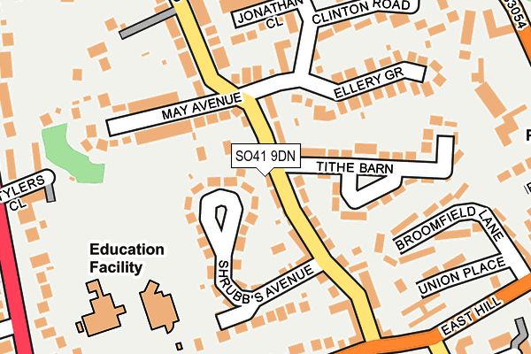 SO41 9DN map - OS OpenMap – Local (Ordnance Survey)