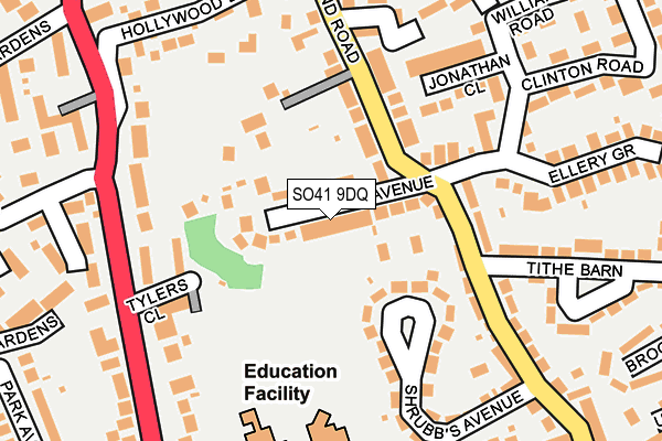 SO41 9DQ map - OS OpenMap – Local (Ordnance Survey)