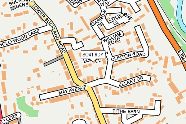 SO41 9DY map - OS OpenMap – Local (Ordnance Survey)