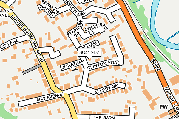 SO41 9DZ map - OS OpenMap – Local (Ordnance Survey)