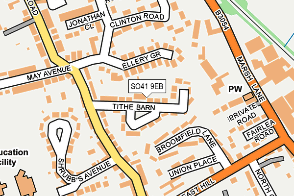 SO41 9EB map - OS OpenMap – Local (Ordnance Survey)