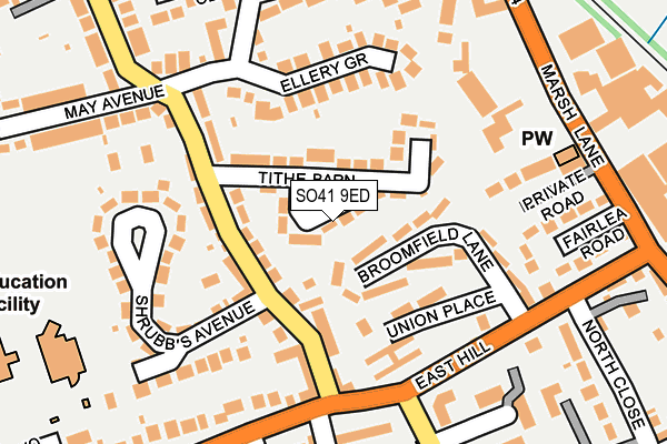SO41 9ED map - OS OpenMap – Local (Ordnance Survey)