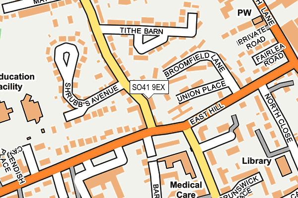 SO41 9EX map - OS OpenMap – Local (Ordnance Survey)