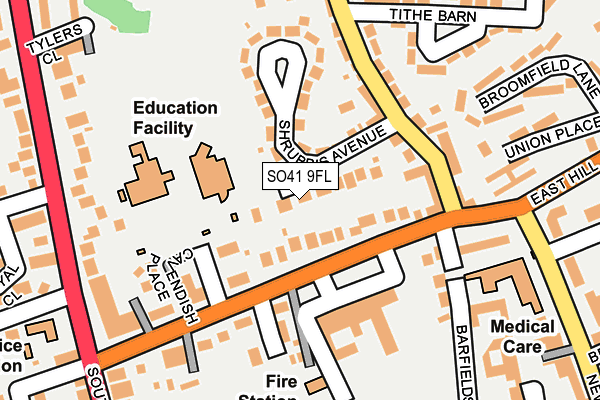 SO41 9FL map - OS OpenMap – Local (Ordnance Survey)