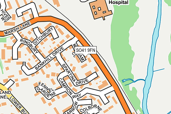 SO41 9FN map - OS OpenMap – Local (Ordnance Survey)