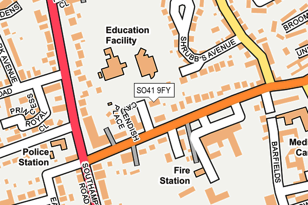 SO41 9FY map - OS OpenMap – Local (Ordnance Survey)