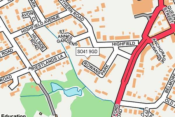 SO41 9GD map - OS OpenMap – Local (Ordnance Survey)