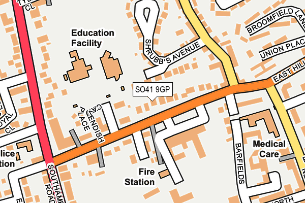 SO41 9GP map - OS OpenMap – Local (Ordnance Survey)