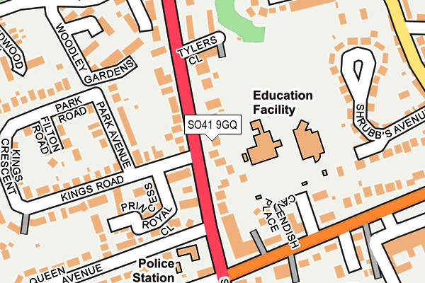 SO41 9GQ map - OS OpenMap – Local (Ordnance Survey)