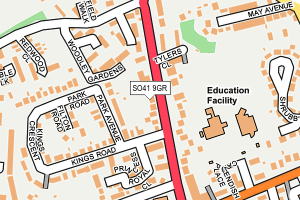 SO41 9GR map - OS OpenMap – Local (Ordnance Survey)