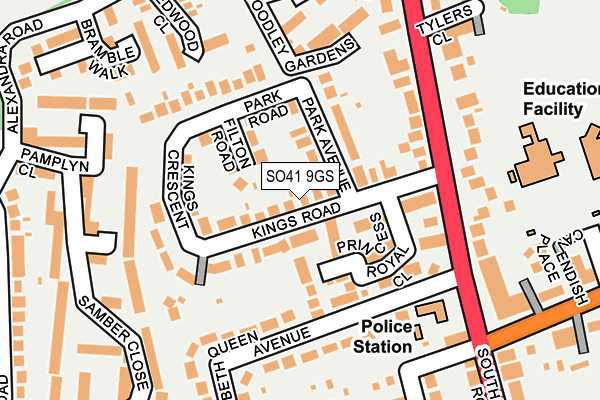 SO41 9GS map - OS OpenMap – Local (Ordnance Survey)