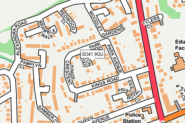 SO41 9GU map - OS OpenMap – Local (Ordnance Survey)