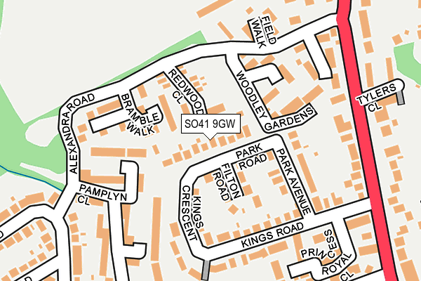 SO41 9GW map - OS OpenMap – Local (Ordnance Survey)