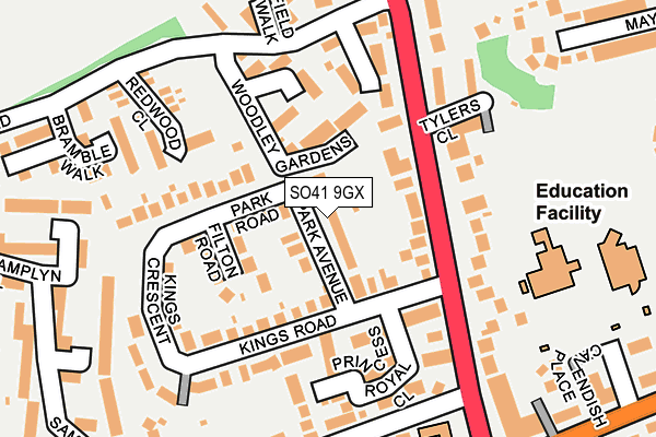 SO41 9GX map - OS OpenMap – Local (Ordnance Survey)