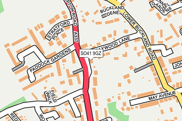 SO41 9GZ map - OS OpenMap – Local (Ordnance Survey)